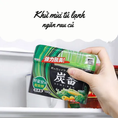 Hộp khử mùi tủ lạnh than hoạt tính Kokubo 150g - Giữ rau củ tươi lâu, khử mùi hiệu quả, an toàn cho sức khỏe Nhật Bản