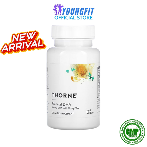 Viên Uống Prenatal DHA THORNE 60 Viên - Hỗ Trợ Mẹ Bầu và Phát Triển Thai Nhi - Omega-3 Tốt cho Tim Mạch và Não Bộ