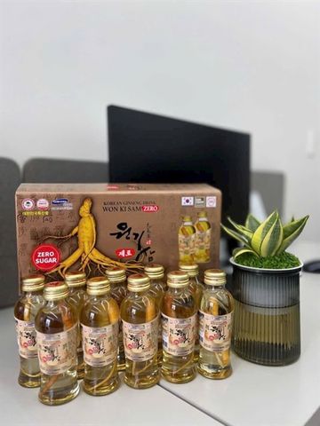 Nước Nhân Sâm Củ Wonkisam Không Đường 120ml × 10 Chai