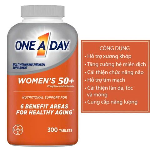 Vitamin Tổng Hợp One A Day Women’s 50+ 300 Viên - Tăng Cường Sức Khỏe Phụ Nữ Trên 50 Tuổi, Hỗ Trợ Tim Mạch, Xương Khớp