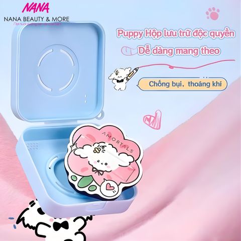 Bông Mút Trang Điểm Amortals Cute Puppy - Siêu Mềm Dễ Tán Kèm Hộp Đựng Cao Cấp, Chất Liệu Dày Dặn, Thiết Kế Thông Minh