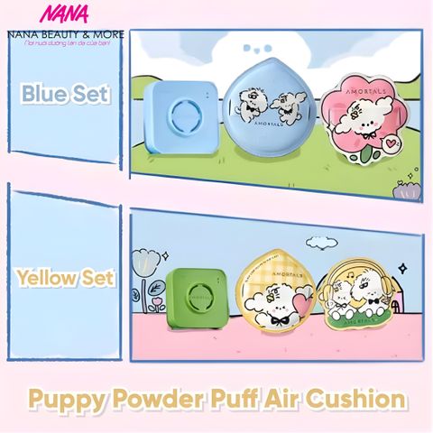 Bông Mút Trang Điểm Amortals Cute Puppy - Siêu Mềm Dễ Tán Kèm Hộp Đựng Cao Cấp, Chất Liệu Dày Dặn, Thiết Kế Thông Minh