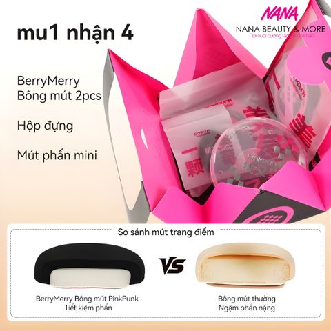Set 3 Mút PinkPunk Size XL Tán Nền và Che Khuyết Điểm Chất Liệu Cao Cấp Có Hộp Đựng - Bộ Dụng Cụ Trang Điểm Hàng Đầu