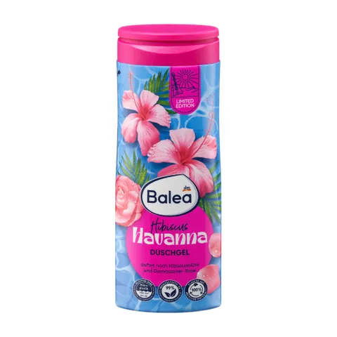Sữa Tắm Balea Hibiscus Havanna 300ml - Hương Hoa Dâm Bụt Tươi Mát, Làm Sạch Dịu Nhẹ, Phù Hợp Mọi Loại Da, Nội Địa Đức