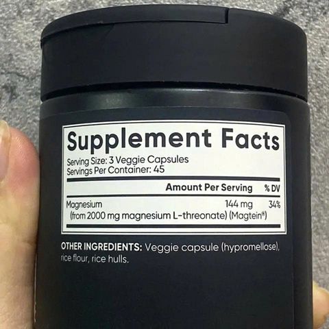 Viên uống Magtein Magnesium L-Threonate 2000mg - Tăng cường trí nhớ, hỗ trợ giấc ngủ và cải thiện sức khỏe não bộ từ Sports Research