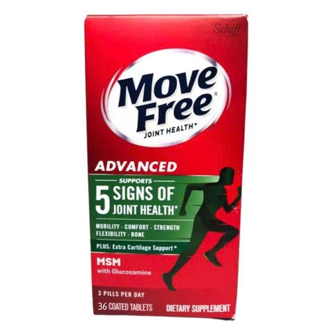 Viên Uống Hỗ Trợ Xương Khớp Move Free Advanced 180 Viên - Glucosamine & Hyaluronic Acid Giúp Cải Thiện Chức Năng Khớp
