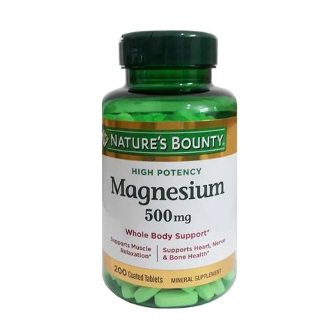 Viên uống Magnesium 500mg Nature's Bounty 200 viên - Hỗ trợ sức khỏe, cải thiện giấc ngủ và chức năng thần kinh