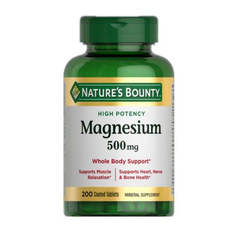 Viên uống Magnesium 500mg Nature's Bounty 200 viên - Hỗ trợ sức khỏe, cải thiện giấc ngủ và chức năng thần kinh