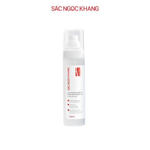 Xịt Khoáng Cấp Ẩm Kiềm Dầu Sắc Ngọc Khang 145ml - Giảm Mụn, Làm Dịu Da, Căng Bóng, Ẩm Mịn, Dưỡng Da Tươi Trẻ