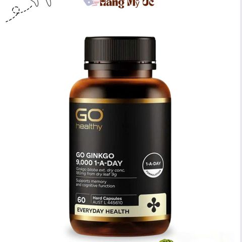 Viên Uống Bổ Não GO Healthy Ginkgo 9000 1-A-DAY - Cải Thiện Trí Nhớ và Tăng Cường Sức Khỏe Não Bộ - 60 Viên từ New Zealand