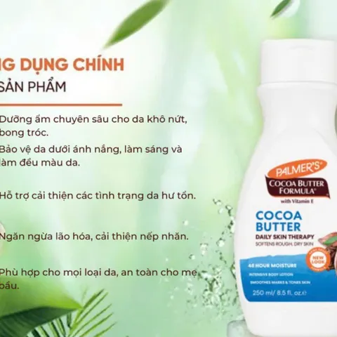 Sữa Dưỡng Thể Palmer’s Cocoa Butter 400ml - Dưỡng ẩm, làm mềm da với Vitamin E, phù hợp với khí hậu nóng ẩm Việt Nam