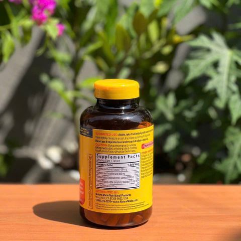 Nature Made super C with vitamin D3 & zinc hàng Mỹ - tăng cường sức đề kháng cho cơ thể  