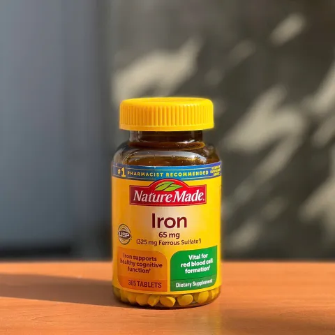 Viên Uống Bổ Sung Sắt Nature Made 65mg - Tăng Cường Sức Khỏe, Hỗ Trợ Mẹ Bầu & Hệ Miễn Dịch - 365 Viên