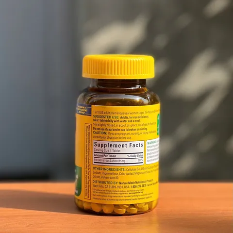 Viên Uống Bổ Sung Sắt Nature Made 65mg - Tăng Cường Sức Khỏe, Hỗ Trợ Mẹ Bầu & Hệ Miễn Dịch - 365 Viên