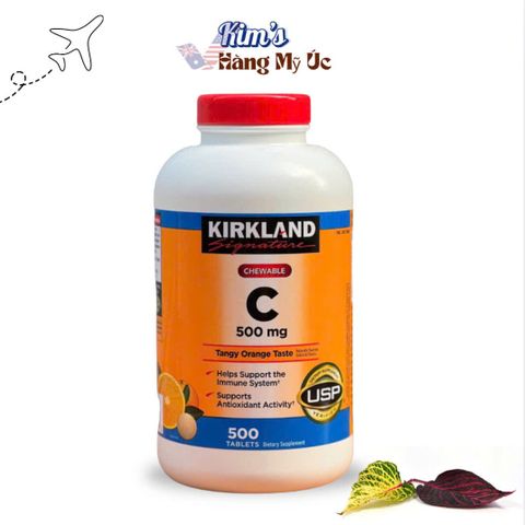Kẹo Vitamin C Kirkland C 500mg Hỗ Trợ Miễn Dịch và Làm Sáng Da - Lọ 500 Viên Thực Phẩm Chức Năng Chất Lượng Cao