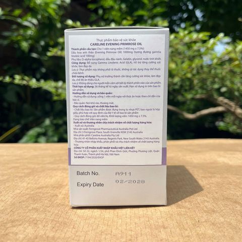 Tinh Dầu Hoa Anh Thảo Careline 1000mg - 60 Viên Nang Mềm Cân Bằng Nội Tiết Tố Nữ và Làm Đẹp Da