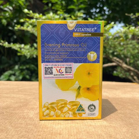Tinh Dầu Hoa Anh Thảo Vitatree Evening Primrose Oil - 100 Viên Hỗ Trợ Cân Bằng Nội Tiết và Sức Khỏe Da Cho Phụ Nữ