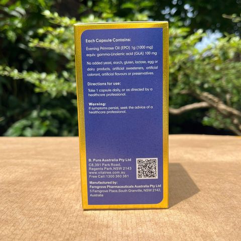 Tinh Dầu Hoa Anh Thảo Vitatree Evening Primrose Oil - 100 Viên Hỗ Trợ Cân Bằng Nội Tiết và Sức Khỏe Da Cho Phụ Nữ