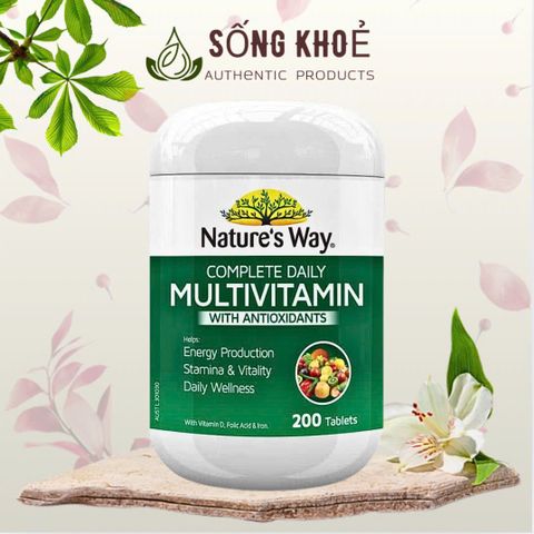 Viên Uống Vitamin Tổng Hợp Nature’s Way Complete Daily Multivitamin - 200 Viên Bổ Sung Vitamin và Khoáng Chất cho Sức Khỏe Hàng Ngày