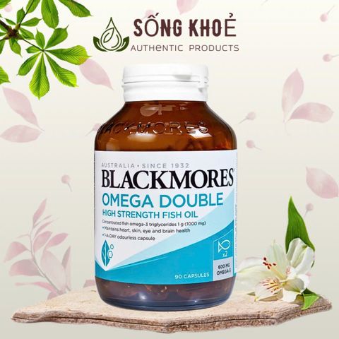 Viên uống Omega 3 Blackmores Double High Strength - Tốt cho não bộ, tim mạch, hỗ trợ sức khỏe, 90 viên