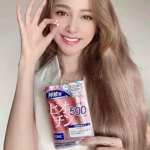 Đẹp da tóc móng DHC Biotin 500μg Nhật Bản 60 viên