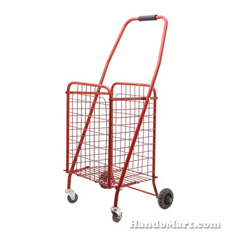 Xe Đi Chợ Đỏ Handomart - Xe Kéo 4 Bánh Chắc Chắn, Giỏ Rộng, Dễ Di Chuyển - Đồ Gia Dụng Thời Trang Cho Mọi Người