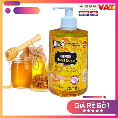 Nước Rửa Tay Khử Mùi Mr.Fresh 500ml Hương Quế - Sạch Khuẩn, Thơm Mát, Dịu Nhẹ, Chăm Sóc Da Tay Hiệu Quả