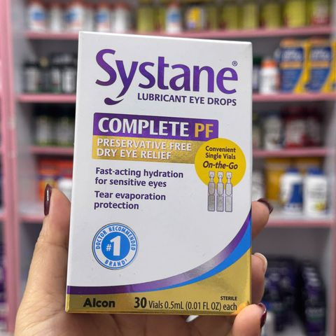 100% hàng mỹ- Systane Complete PF 30 ống – nước nhỏ mắt dưỡng ẩm, giảm khô rát và bảo vệ mắt nhạy cảm