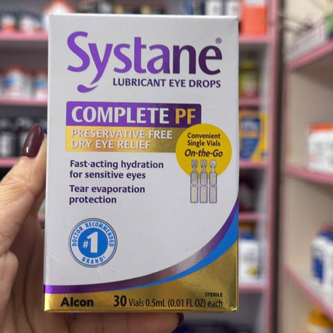 100% hàng mỹ- Systane Complete PF 30 ống – nước nhỏ mắt dưỡng ẩm, giảm khô rát và bảo vệ mắt nhạy cảm