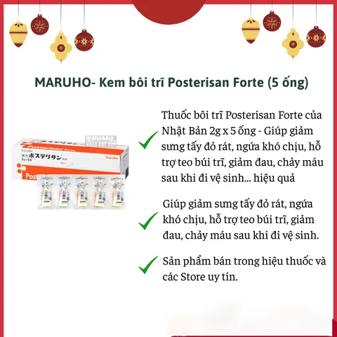 Kem bôi trĩ Posterisan Forte Nhật Bản - Giảm đau, sưng đỏ, hỗ trợ tiêu hóa, giảm bùi trĩ hiệu quả cho sức khỏe tốt hơn
