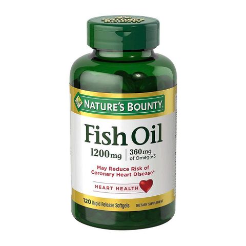 Viên Uống Dầu Cá Nature's Bounty Fish Oil 1200 mg - Hỗ Trợ Tim Mạch và Não Bộ, 60 Viên Mỹ Chính Hãng