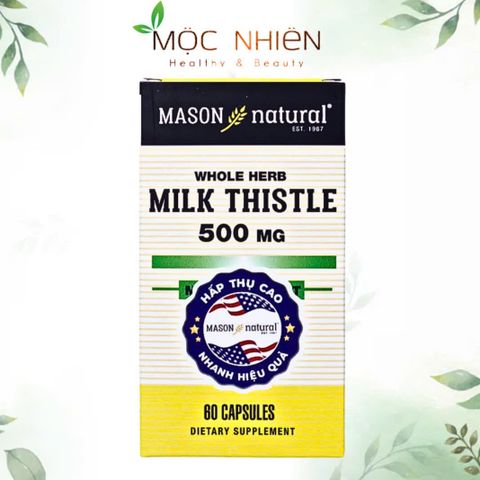 Viên Uống Hỗ Trợ Thải Độc Gan Mason Natural Milk Thistle 500mg - An Toàn Cho Gan, Bảo Vệ Sức Khỏe Gan