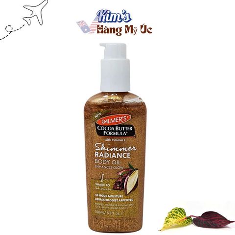 Dầu Dưỡng Thể Nhũ Palmer's Cocoa Butter Shimmer Radiance 150ml - Dưỡng ẩm, Tăng Sáng Da, Dành Cho Tất Cả Tông Da