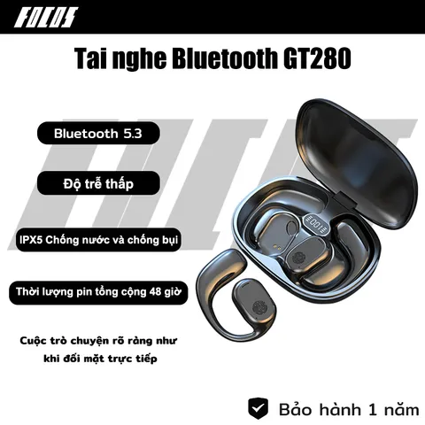 Tai Nghe Bluetooth Không Dây GT280 V5.3 Chống Nước - Âm Thanh HIFI Stereo Cho iPhone & Android, Thời Gian Nghe Lên Đến 9.5 Giờ