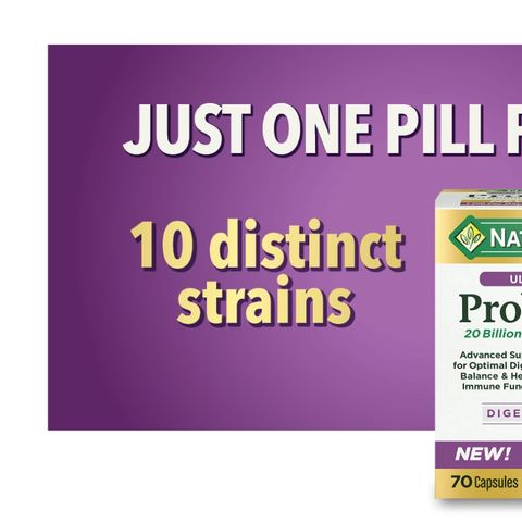 Viên uống Probiotic 10 hỗ trợ tiêu hóa và đường ruột 70 viên - Nature’s Bounty Mỹ, men vi sinh cho người lớn, miễn dịch khỏe mạnh