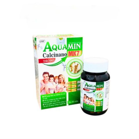 Viên Uống Aquamin Calcinano MK7 - Bổ Sung Canxi và Vitamin D3 Hỗ Trợ Xương Khớp Chắc Khỏe - Lọ 30 Viên Dành Cho Mọi Lứa Tuổi