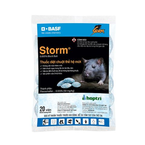 Thuốc Diệt Chuột Storm 0.005% - Viên Nén Hàng Chính Hãng 20 Viên - Hiệu Quả Cao, An Toàn Cho Người và Vật Nuôi