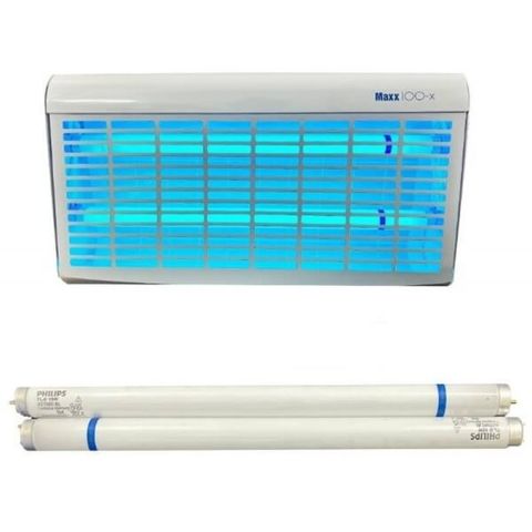 Đèn Bẫy Côn Trùng Maxx 100 - Hiệu Quả Tấm Keo Dính, Diệt Mũi Chống Vỡ, Phạm Vi 100m2, An Toàn Đạt Tiêu Chuẩn CE