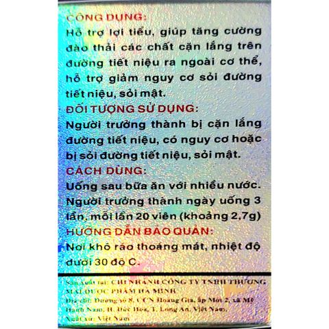 Viên hoàn Tan Sỏi Kim Nguyên - Giải pháp tự nhiên hỗ trợ làm tan sỏi mật và sỏi thận, tăng cường lợi tiểu hiệu quả.