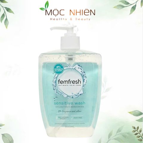 Dung Dịch Vệ Sinh Phụ Nữ Nhạy Cảm Femfresh 600ml - Không Chất Tạo Màu, Hương Liệu, Dưỡng Ẩm Vùng Kín An Toàn, Dịu Nhẹ