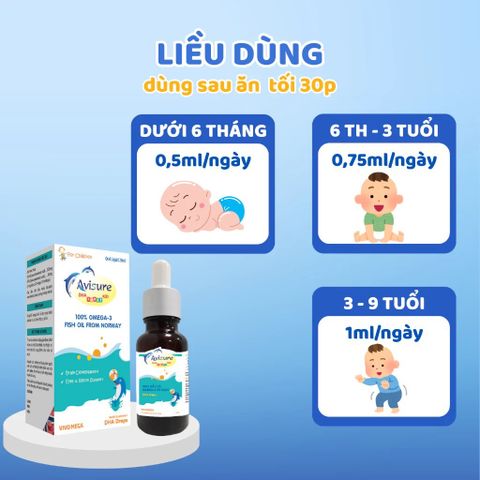 Combo Vitamin cho Bé Avisure D3MK7 và DHA Smart Kid - Hỗ Trợ Phát Triển Chiều Cao, Thông Minh, Mắt Sáng 40ml