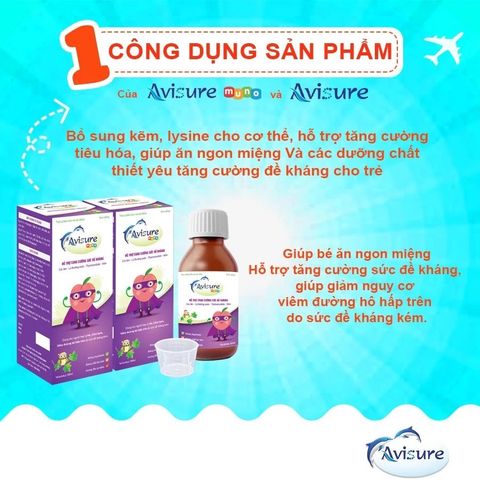 Siro Avisure Muno 100ml - Kháng sinh tự nhiên cho bé, Tăng cường sức đề kháng và hỗ trợ miễn dịch hiệu quả