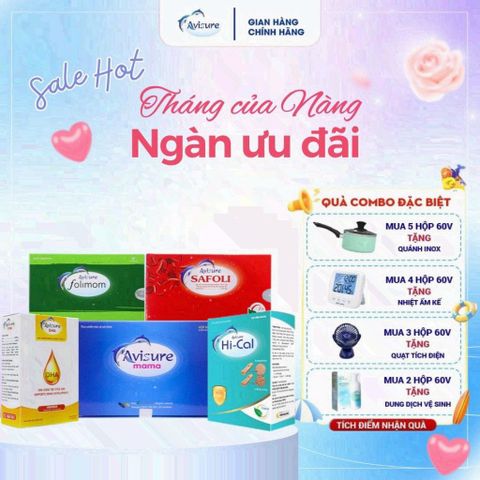 Combo Vitamin Bầu Avisure Mama - Canxi, DHA, Sắt và Folic Acid Hỗ Trợ Sức Khỏe Mẹ và Phát Triển Thai Nhi