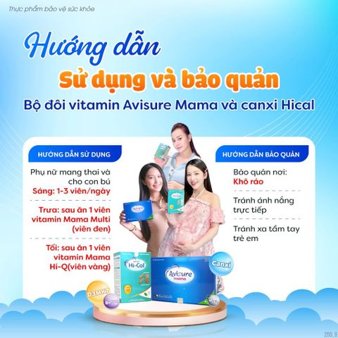 Combo Vitamin Bầu Avisure Mama - Canxi, DHA, Sắt và Folic Acid Hỗ Trợ Sức Khỏe Mẹ và Phát Triển Thai Nhi