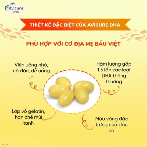 Viên uống DHA cho bà bầu Avisure - Bổ sung trí não khỏe mạnh cho mẹ và bé, hộp 40 viên, nguồn DHA tinh khiết từ Na Uy