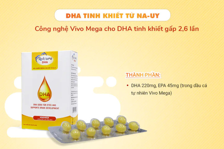 Viên uống DHA cho bà bầu Avisure - Bổ sung trí não khỏe mạnh cho mẹ và bé, hộp 40 viên, nguồn DHA tinh khiết từ Na Uy