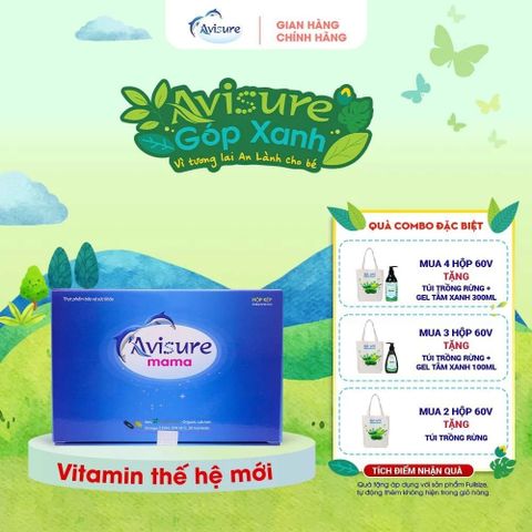 Vitamin cho bà bầu Avisure Mama - Bổ sung đầy đủ sắt, DHA, vitamin, khoáng chất - Hộp 60 viên cho mẹ và thai nhi khỏe mạnh