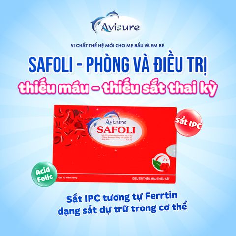 Sắt Hữu Cơ Avisure Safoli và Canxi Hical - Bổ Sung Sắt và Canxi Cho Phụ Nữ Mang Thai và Cho Con Bú, Hỗ Trợ Khỏe Mạnh mẹ và bé