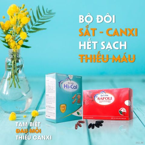Sắt Hữu Cơ Avisure Safoli và Canxi Hical - Bổ Sung Sắt và Canxi Cho Phụ Nữ Mang Thai và Cho Con Bú, Hỗ Trợ Khỏe Mạnh mẹ và bé