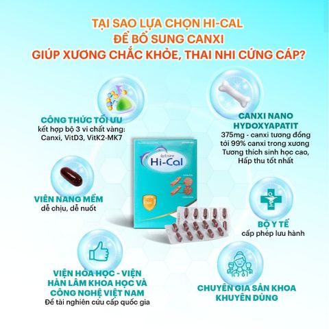 Canxi Hical Avisure cho bà bầu - Bổ sung Canxi và Vitamin D3 hỗ trợ phát triển xương chắc khỏe cho mẹ và bé